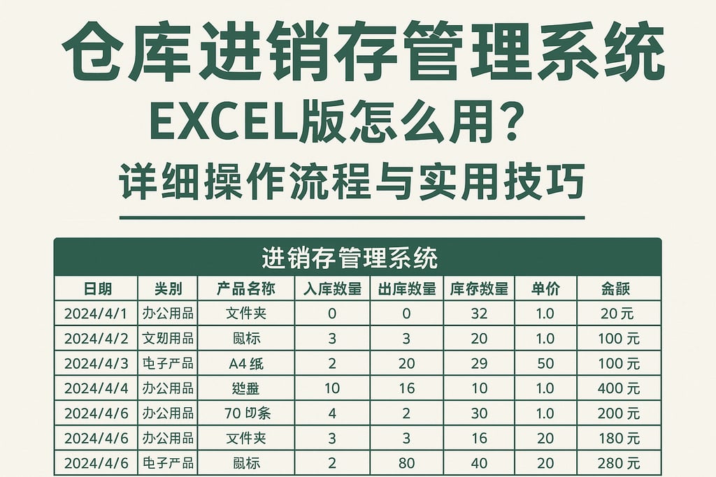 仓库进销存管理系统 excel版怎么用？详细操作流程与实用技巧